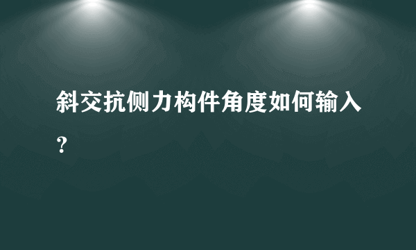 斜交抗侧力构件角度如何输入？