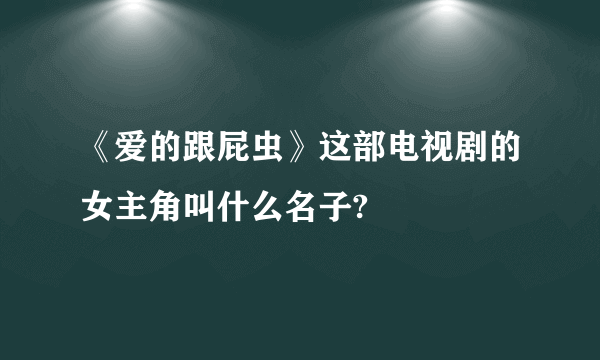 《爱的跟屁虫》这部电视剧的女主角叫什么名子?