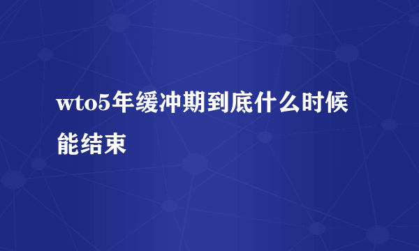 wto5年缓冲期到底什么时候能结束