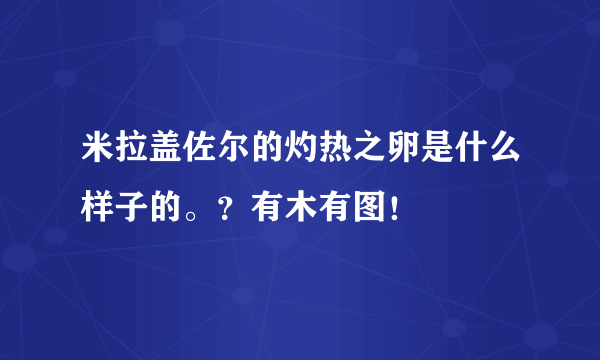 米拉盖佐尔的灼热之卵是什么样子的。？有木有图！