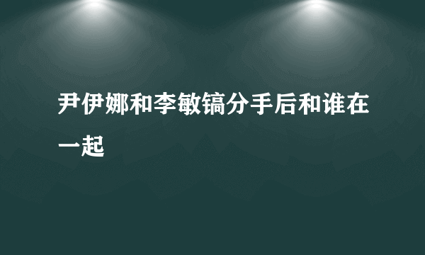 尹伊娜和李敏镐分手后和谁在一起