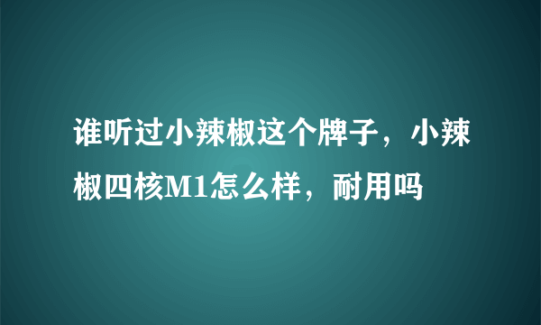 谁听过小辣椒这个牌子，小辣椒四核M1怎么样，耐用吗