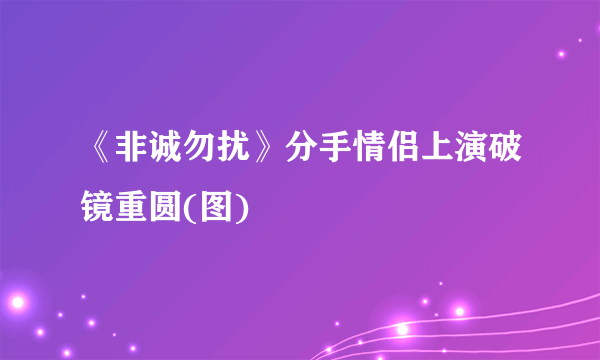 《非诚勿扰》分手情侣上演破镜重圆(图)