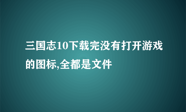 三国志10下载完没有打开游戏的图标,全都是文件