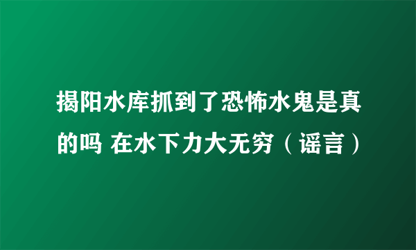 揭阳水库抓到了恐怖水鬼是真的吗 在水下力大无穷（谣言）