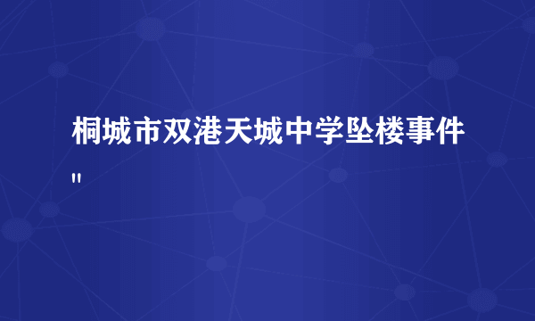 桐城市双港天城中学坠楼事件