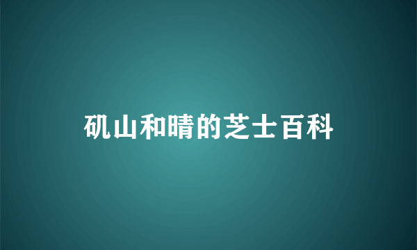 矶山和晴的芝士百科