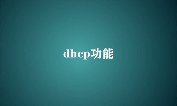 dhcp功能