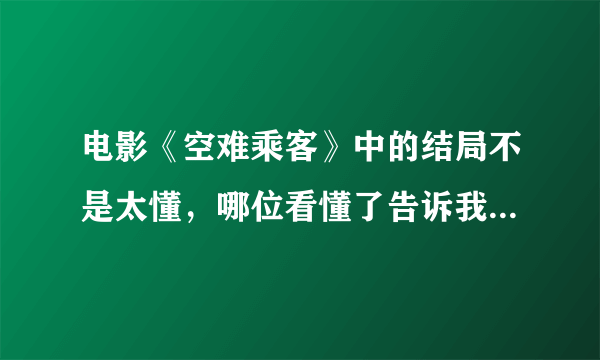 电影《空难乘客》中的结局不是太懂，哪位看懂了告诉我怎么回事