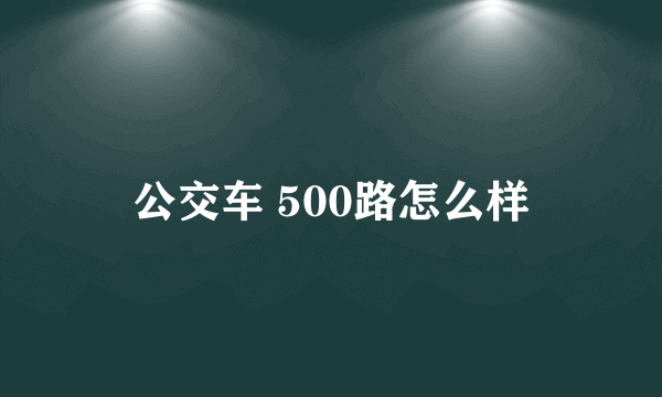 公交车 500路怎么样