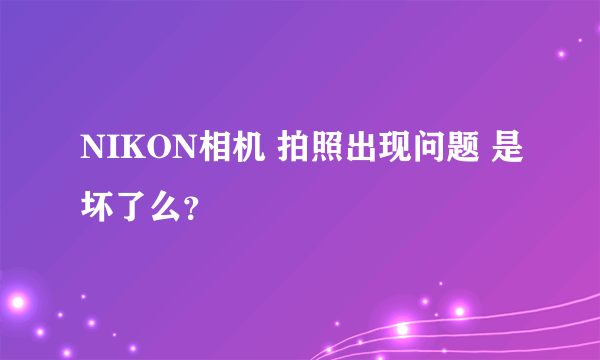 NIKON相机 拍照出现问题 是坏了么？