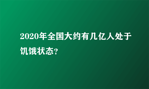 2020年全国大约有几亿人处于饥饿状态？