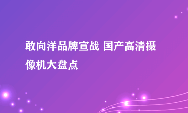 敢向洋品牌宣战 国产高清摄像机大盘点