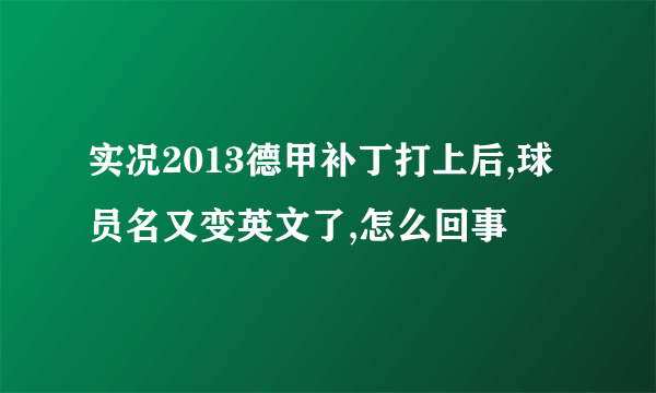 实况2013德甲补丁打上后,球员名又变英文了,怎么回事