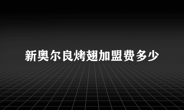 新奥尔良烤翅加盟费多少