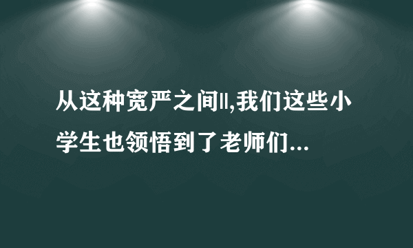 从这种宽严之间||,我们这些小学生也领悟到了老师们没有明说的某些道理。(改成反问句)