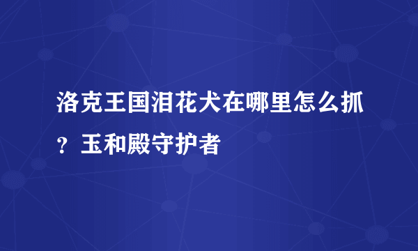 洛克王国泪花犬在哪里怎么抓？玉和殿守护者