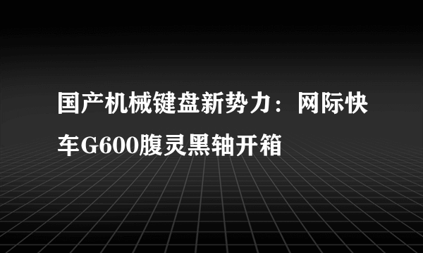 国产机械键盘新势力：网际快车G600腹灵黑轴开箱