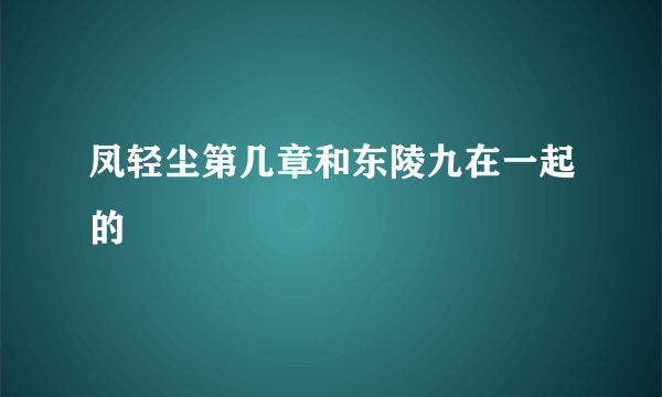 凤轻尘第几章和东陵九在一起的