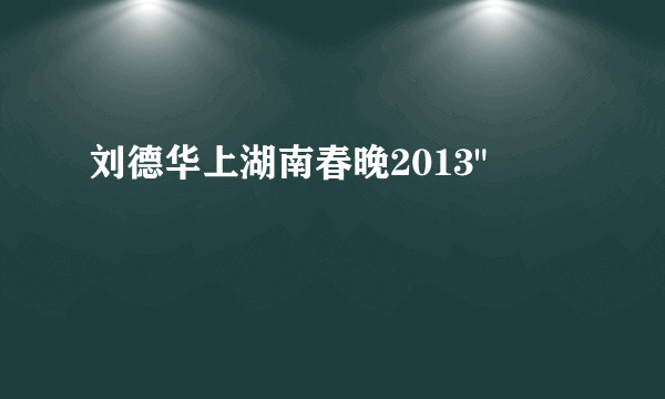 刘德华上湖南春晚2013