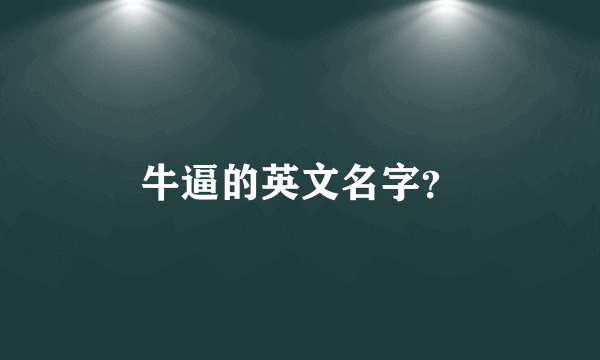 牛逼的英文名字？