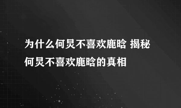 为什么何炅不喜欢鹿晗 揭秘何炅不喜欢鹿晗的真相