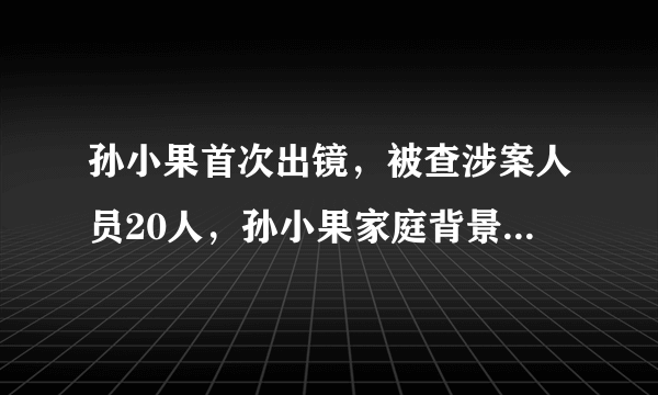 孙小果首次出镜，被查涉案人员20人，孙小果家庭背景调查结果