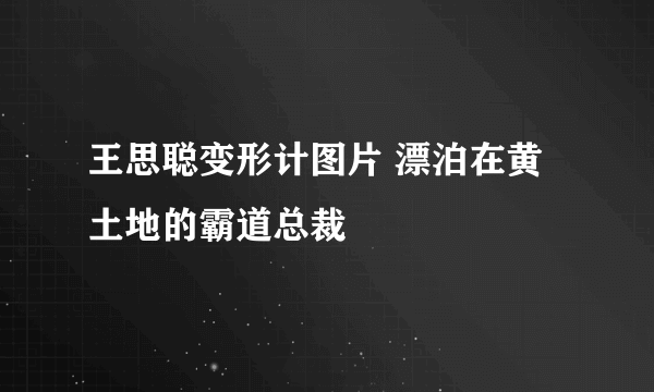 王思聪变形计图片 漂泊在黄土地的霸道总裁