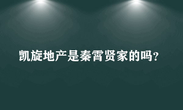 凯旋地产是秦霄贤家的吗？