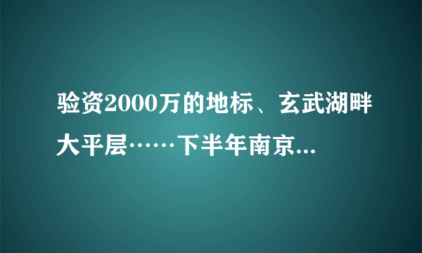 验资2000万的地标、玄武湖畔大平层……下半年南京这些豪宅要上市