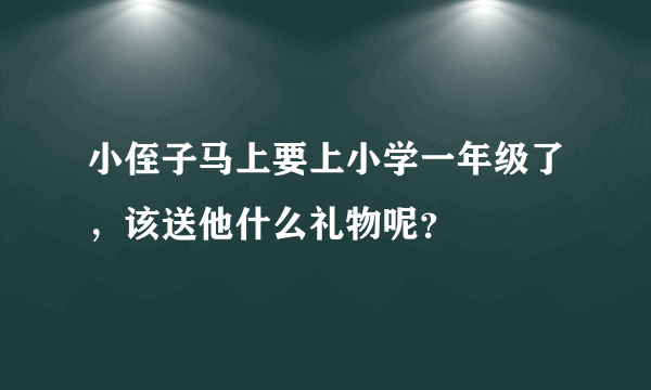 小侄子马上要上小学一年级了，该送他什么礼物呢？