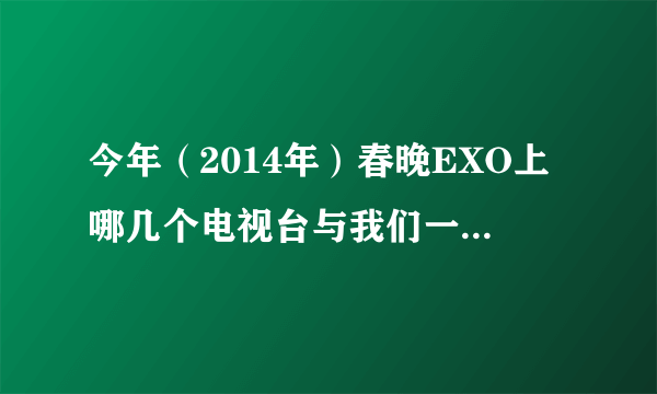 今年（2014年）春晚EXO上哪几个电视台与我们一起过年？