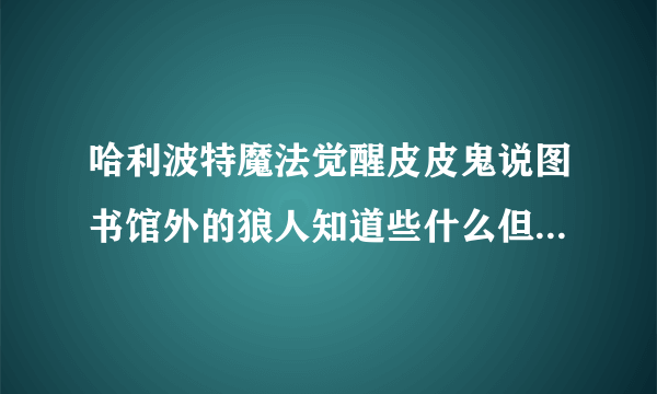 哈利波特魔法觉醒皮皮鬼说图书馆外的狼人知道些什么但他的提示到此为止拼图寻宝攻略