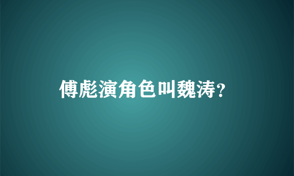 傅彪演角色叫魏涛？