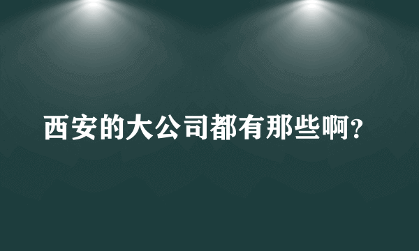 西安的大公司都有那些啊？