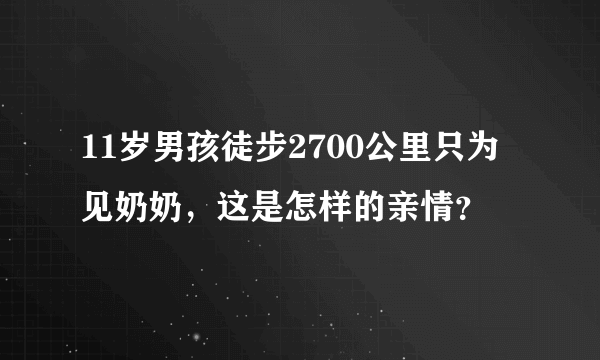 11岁男孩徒步2700公里只为见奶奶，这是怎样的亲情？