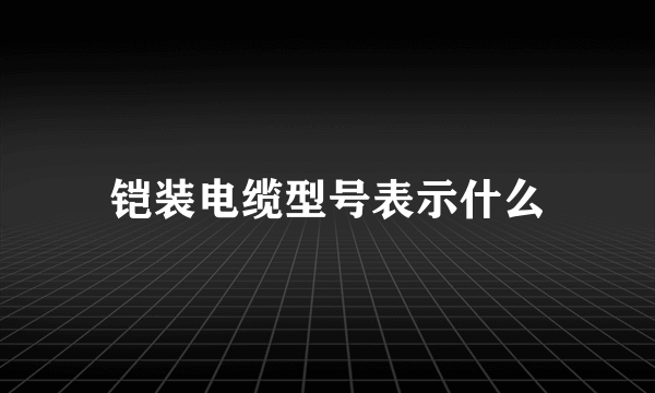 铠装电缆型号表示什么