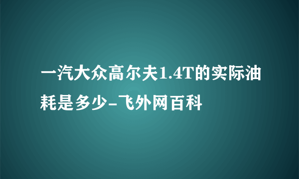 一汽大众高尔夫1.4T的实际油耗是多少-飞外网百科