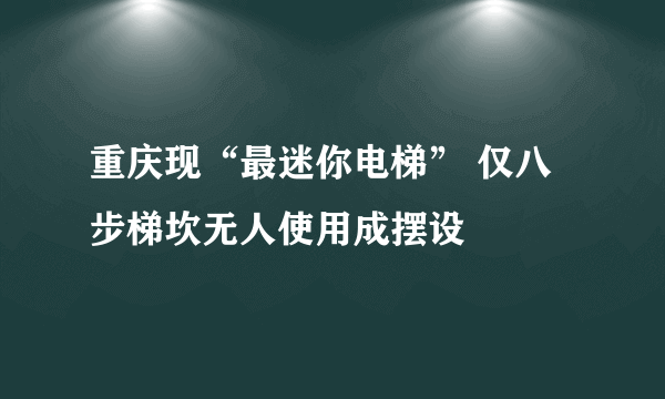 重庆现“最迷你电梯” 仅八步梯坎无人使用成摆设