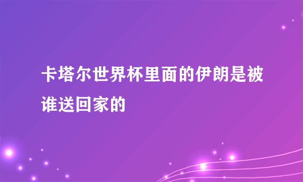 卡塔尔世界杯里面的伊朗是被谁送回家的