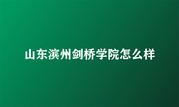 山东滨州剑桥学院怎么样