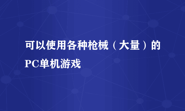 可以使用各种枪械（大量）的PC单机游戏