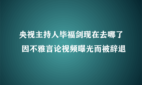 央视主持人毕福剑现在去哪了 因不雅言论视频曝光而被辞退