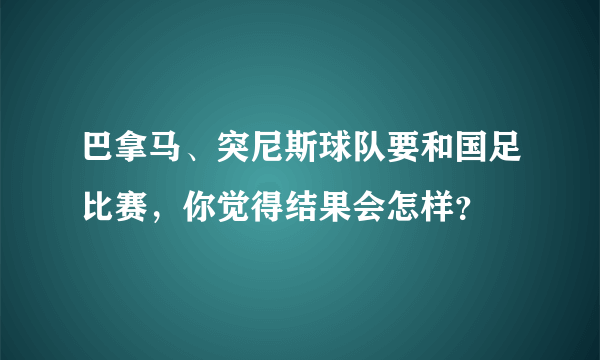 巴拿马、突尼斯球队要和国足比赛，你觉得结果会怎样？