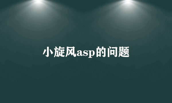 小旋风asp的问题