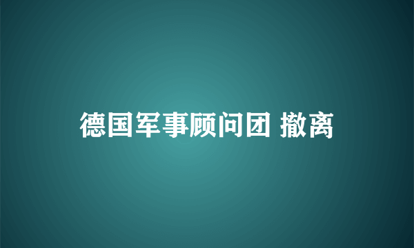 德国军事顾问团 撤离