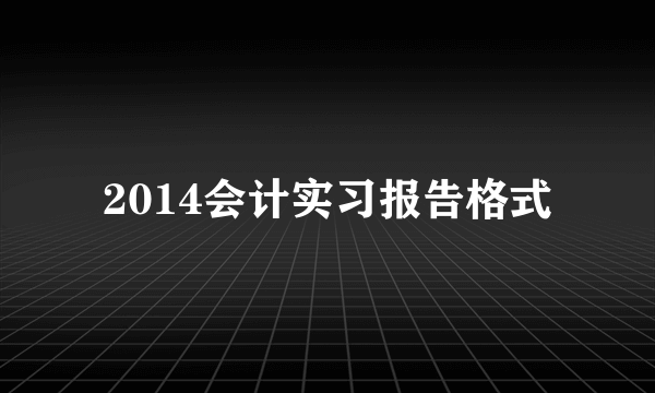 2014会计实习报告格式