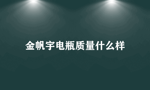 金帆宇电瓶质量什么样