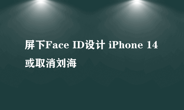 屏下Face ID设计 iPhone 14或取消刘海