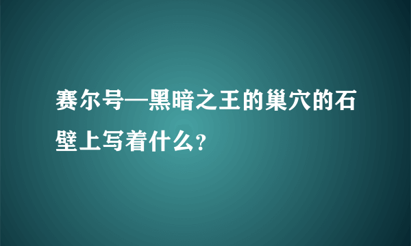 赛尔号—黑暗之王的巢穴的石壁上写着什么？